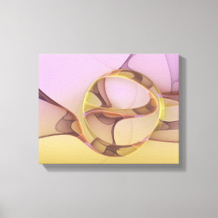 Toile Motions Abstraites Art moderne rose or fractal