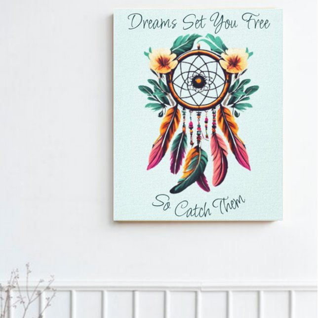 Toile Motivational Dream Catcher Floral Aquarelle Art (Créateur téléchargé)