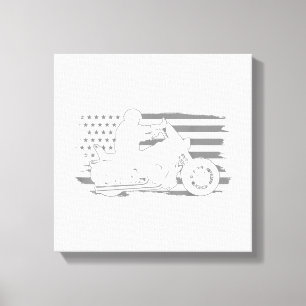 Toile Moto Patriotique Vintage American Flag Biker