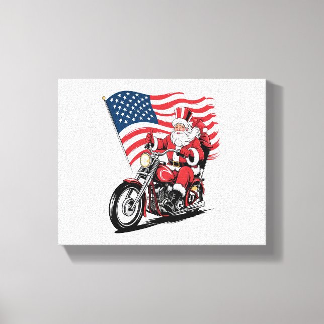 Toile Motocyclette Patriotique Oncle Sam (Recto)