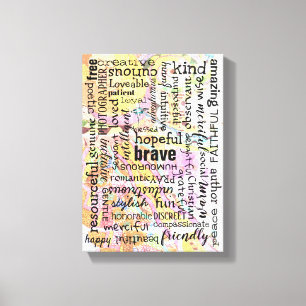 Toile Mots de collage d'affirmation