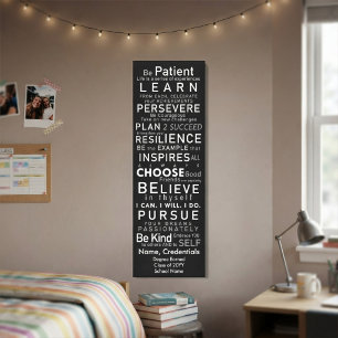 Toile Mots d'inspiration personnalisés pour les diplômés