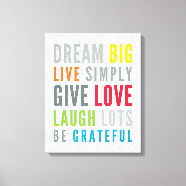 Toile MOTS MOTIVÉS À AIMER PAR LA typographie moderne (Recto)