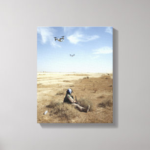 Toile Mouche d'Ospreys de MV-22B au-dessus d'hôpital