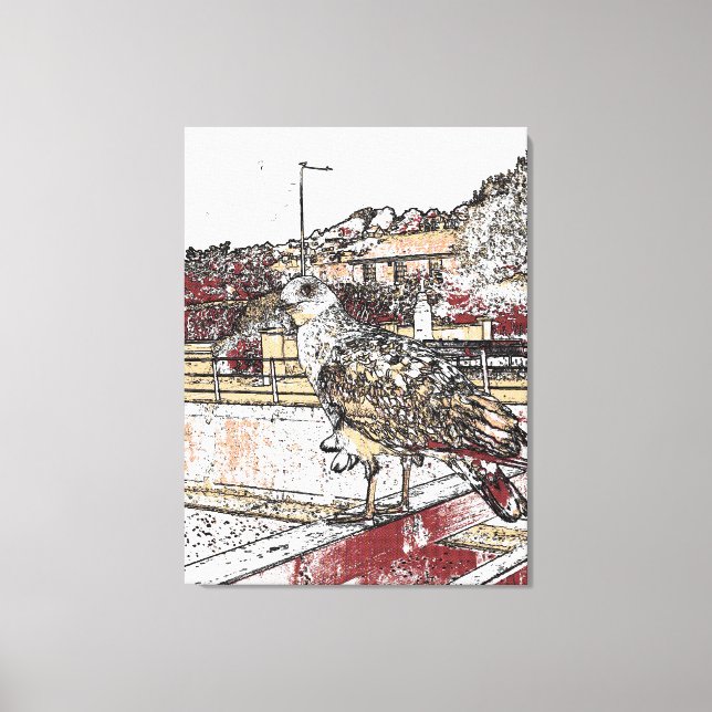 Toile Mouette sur le pont à Hythe (Recto)