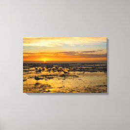 Toile Mouettes au coucher du soleil