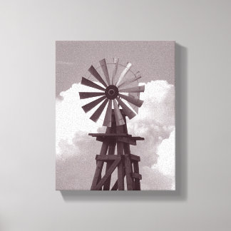 Toile Moulin à vent noir et blanc photo