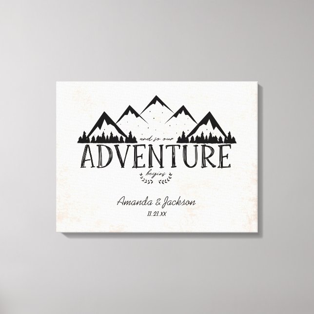 Toile Mountain Adventure Alternative Mariage Guestbook (Recto)