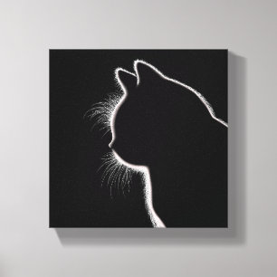 Toile Moustaches dans le noir   Silhouette de moustaches