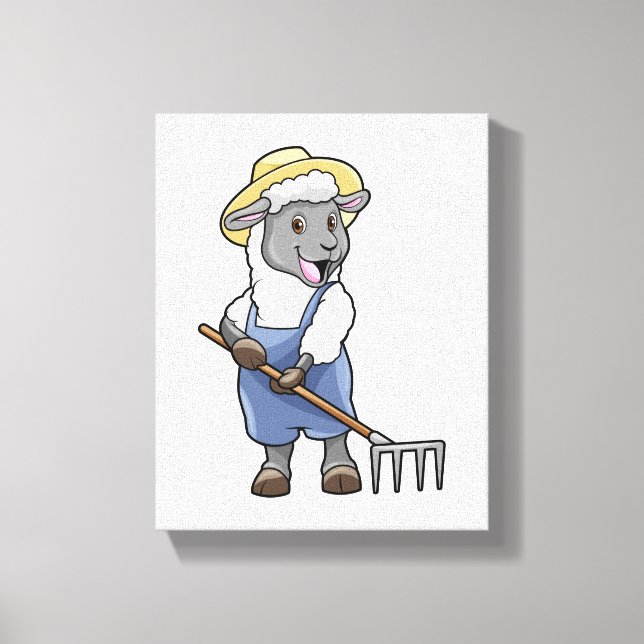 Toile Moutons fermiers avec gâteau et Casquette (Recto)