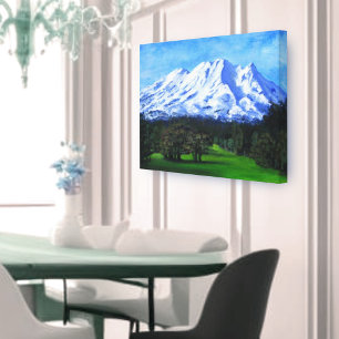 Toile MT RUAPEHU, NZ, Snowy Mountain Pastures