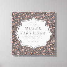 Mujer Virtuosa - Proverbios 31:10 - Canva 16"x 16"