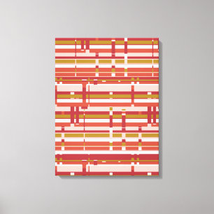 Toile Mur Abstrait moderne Art Pastel Rouge Vert rayures