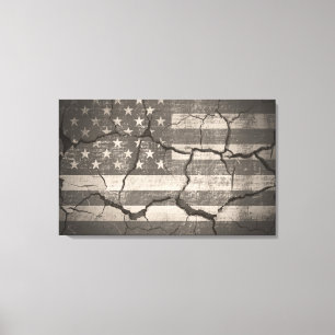 Toile Mur brisé du drapeau américain Vintage