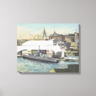 Toile Musée maritime de Sydney de balcon d'hôtel. 1998