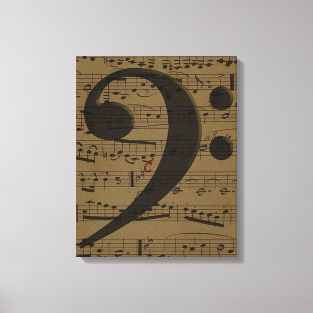 Toile Musical Treble Clef Sheet Musique Classique (Recto)
