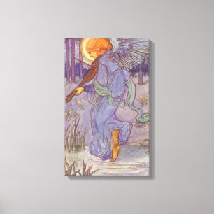 Toile Musique d'ange jouant du violon, musique vintage
