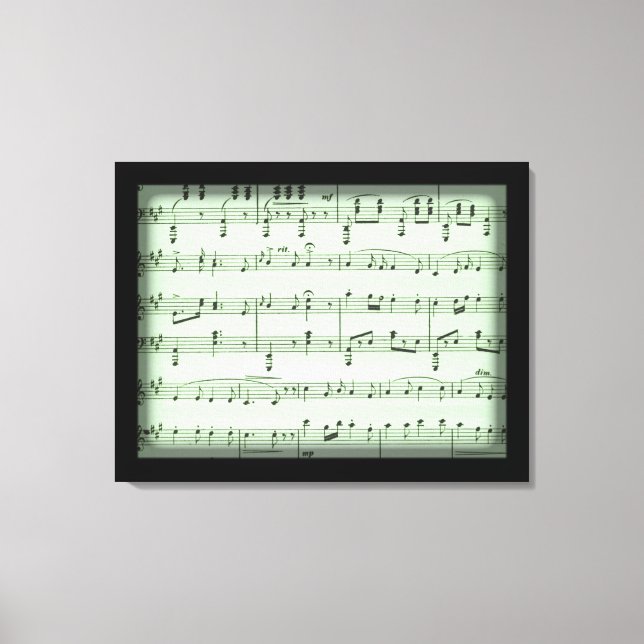 Toile Musique en feuille verte (Recto)