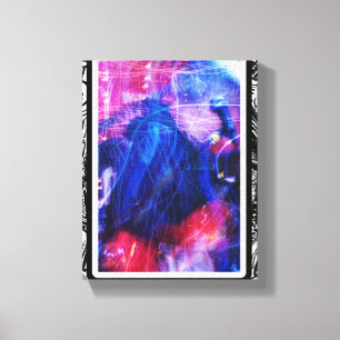 Toile Musique en mouvement bleu violet Phrame Art