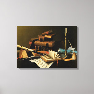 Toile Musique et Littérature par William Harnett, Beaux-