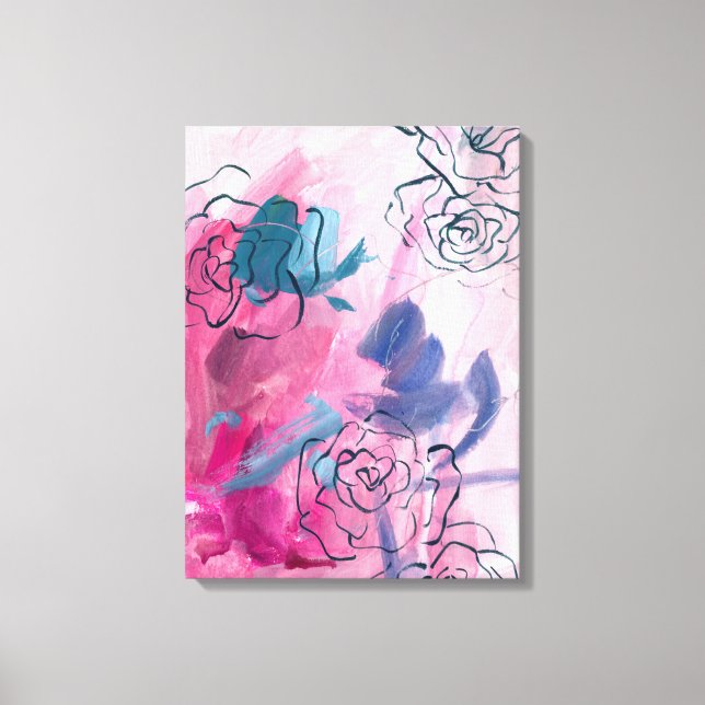 Toile Musique intérieure - Croquis floral (Recto)