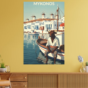 Toile Mykonos et le Minotaure de style WPA