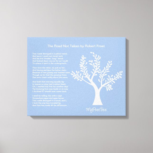 Toile MyPoetTree, La route non prise, (Recto)