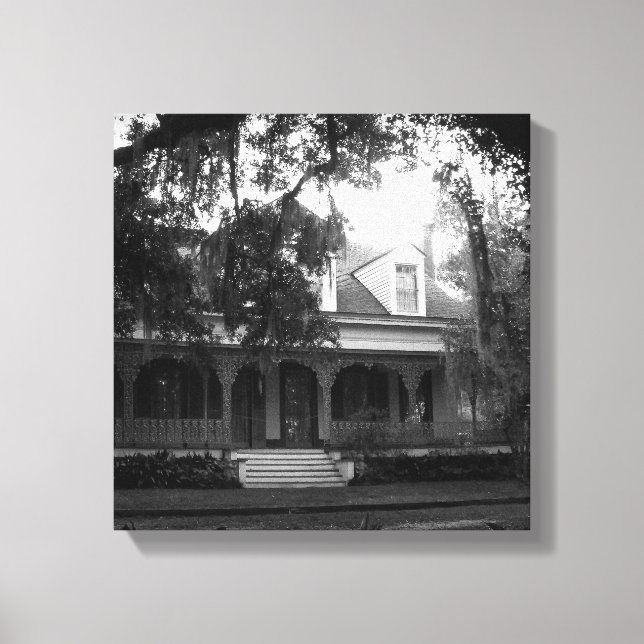 Toile Myrtles Plantation en noir et blanc (Recto)