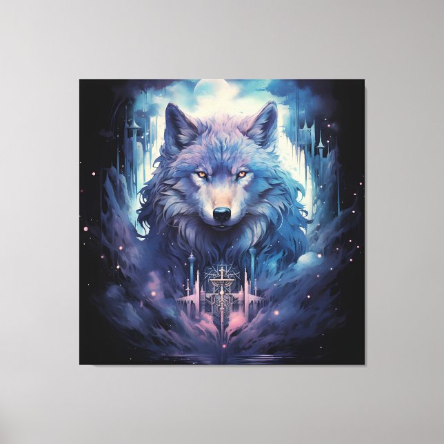 Toile Mystic Moon Wolf Guardian (Recto)