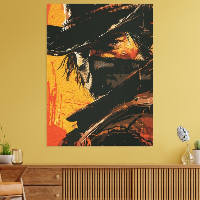 Toile Mystic Outlaw : Fiery Western Stare (Insitu(Salon))