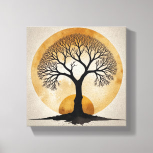 Toile Mystic Sunset Tree - Nature & Design Spirituel