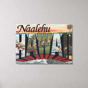 Toile Naalehu, Hawaï - grandes scènes de lettre