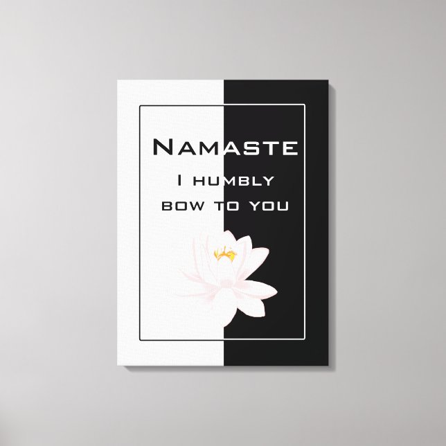 Toile Namaste en noir et blanc (Recto)