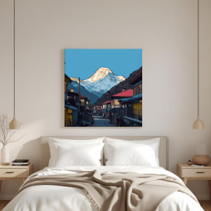 Toile Namche Bazaar Everest View Illustré