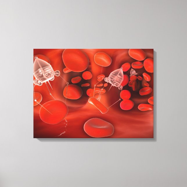 Toile Nanobots Médicales Dans Le Bloodstream (Recto)