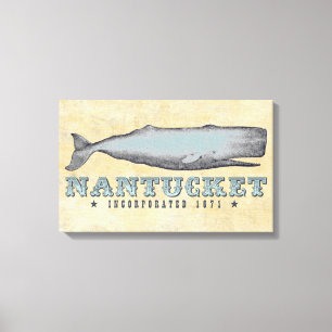 Toile Nantucket Baleine vintage MA Massachusetts Inc 167