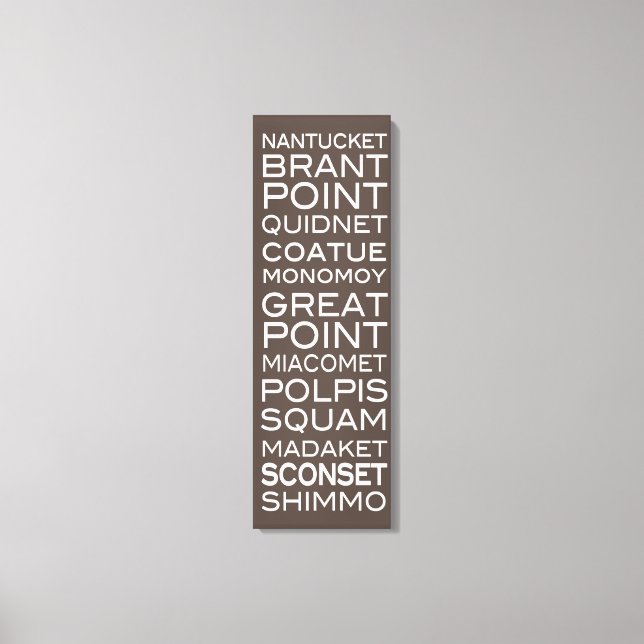 Toile Nantucket Places Ardoise Brown & Blanc Décor Mur (Recto)