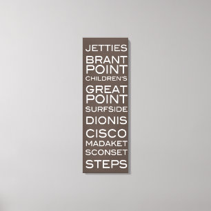 Toile Nantucket Plages Ardoise Brown & Blanc Décor Mur