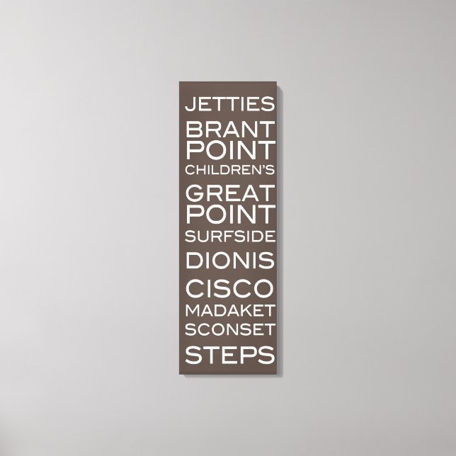 Toile Nantucket Plages Ardoise Brown & Blanc Décor Mur (Recto)