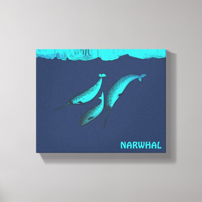 Toile Narwhal Sous La Glace (Recto)