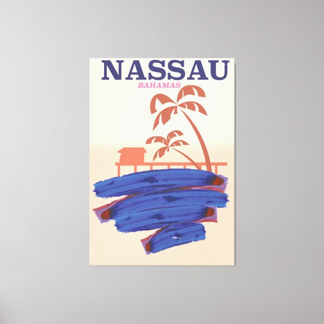 Toile Nassau Bahamas affiche de la plage (Recto)