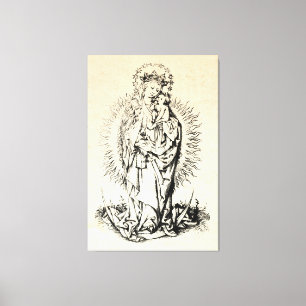 Toile Nativité de Noël Vierge et Enfant Vierge Marie
