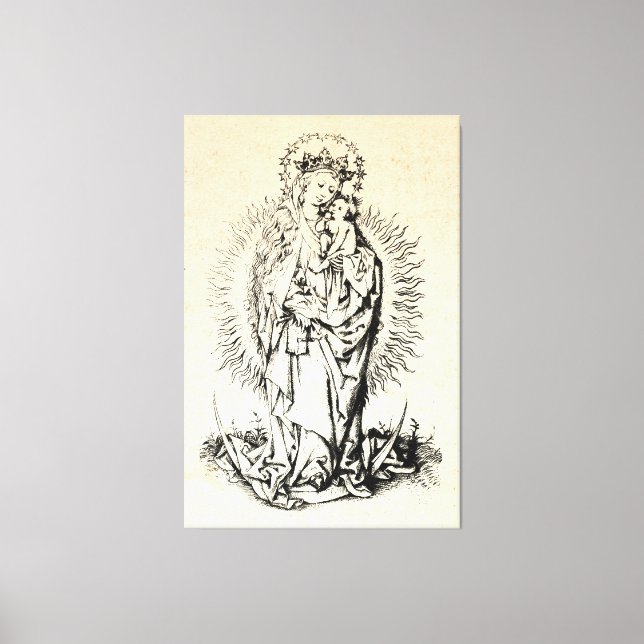 Toile Nativité de Noël Vierge et Enfant Vierge Marie (Recto)