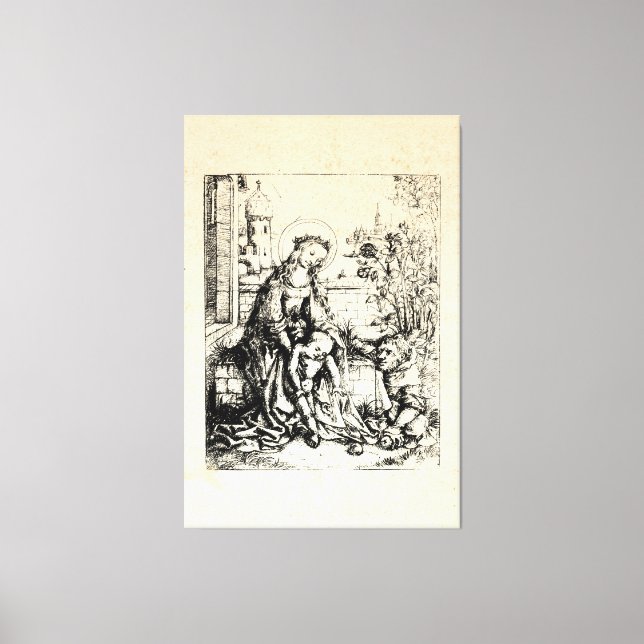 Toile Nativité de Noël Vierge et Enfant Vierge Marie (Recto)