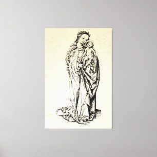 Toile Nativité de Noël Vierge et Enfant Vierge Marie