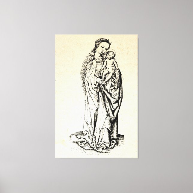 Toile Nativité de Noël Vierge et Enfant Vierge Marie (Recto)