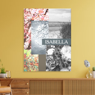 Toile Nature Abstraite dans Collage Nom et texte personn