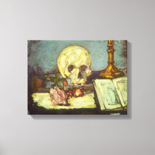 Toile Nature morte avec crâne, bougie, livre de Paul Cez