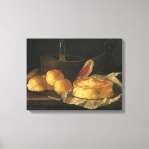 Toile Nature morte avec tarte au pain et jambon, Giusepp