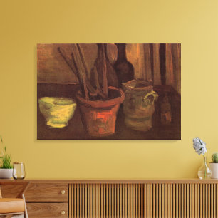 Toile Nature morte Pinceaux dans un pot par Vincent van